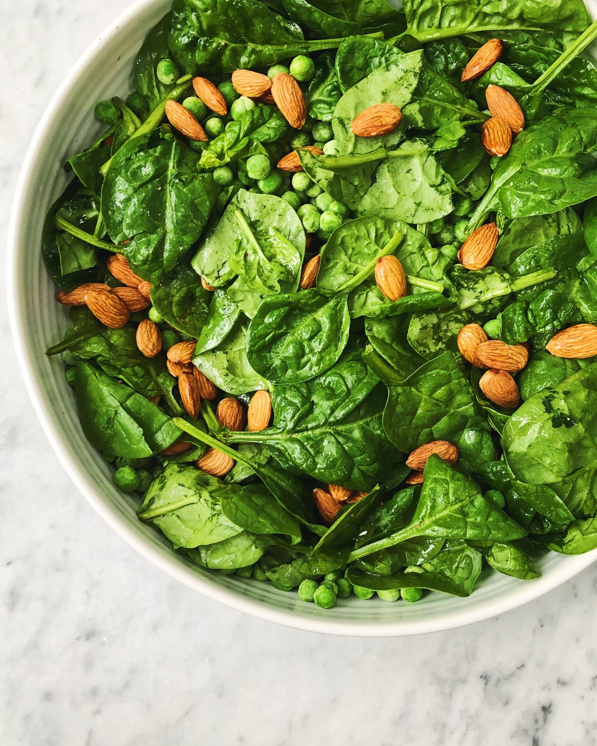 Fast and Easy Spinach and Pea Salad
